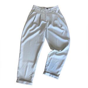 Nasty Gal high waisted pleated trousers green size 4